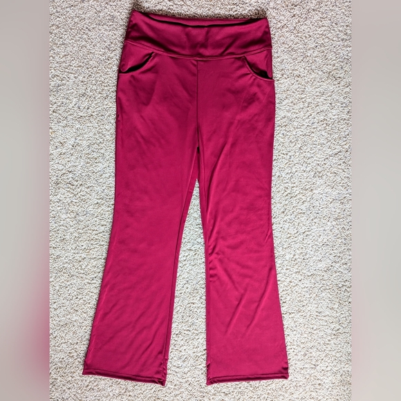 NWOT XL Yoga Stretch Pants 2 front & back pockets, Red - Picture 1 of 6